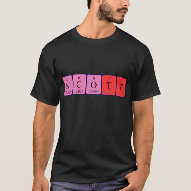 Namen-Shirt periodischer Tabelle Scotts T-Shirt (Vorderseite)