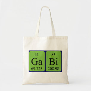 Namen-Taschentasche periodischer Tabelle Gabi Tragetasche