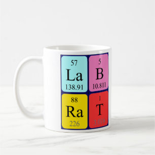 Namen-Tasse der periodischen Tabelle der Kaffeetasse