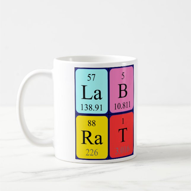 Namen-Tasse der periodischen Tabelle der Kaffeetasse (Links)