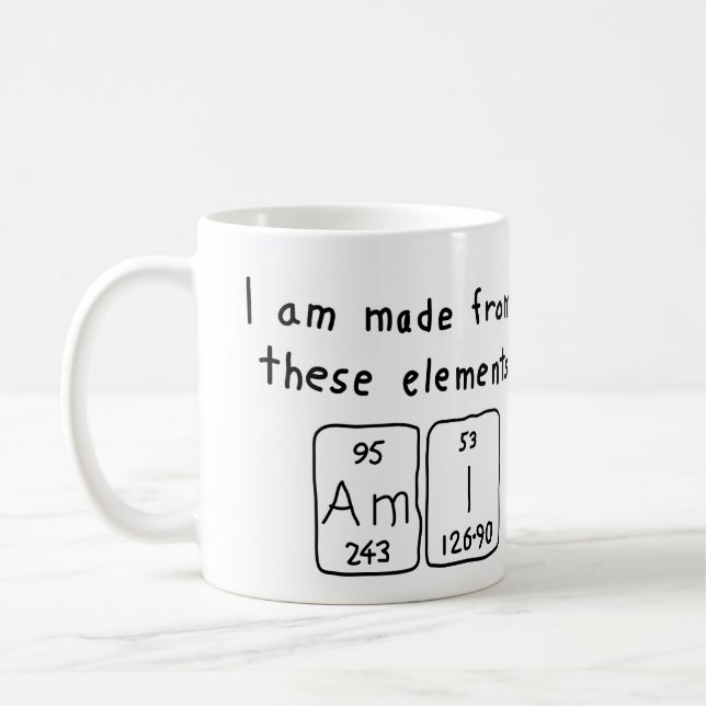 Namen-Tasse der periodischen Tabelle des Ami Kaffeetasse (Links)