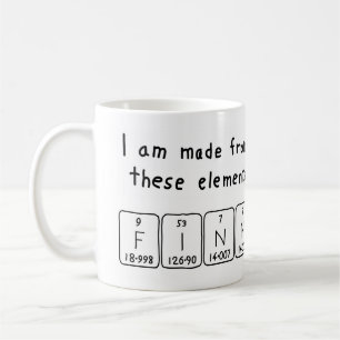 Namen-Tasse der periodischen Tabelle des Finn Kaffeetasse
