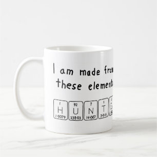 Namen-Tasse der periodischen Tabelle des Jägers Kaffeetasse