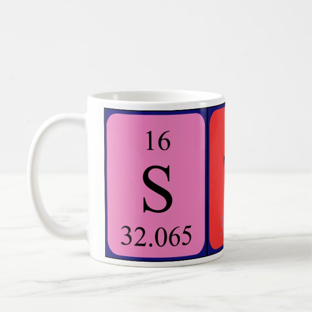 Namen-Tasse der periodischen Tabelle des Sternes Kaffeetasse (Links)