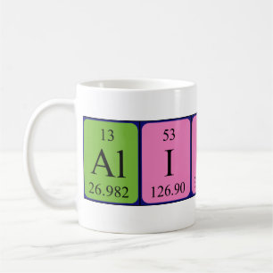 Namen-Tasse periodischer Tabelle Alison Kaffeetasse