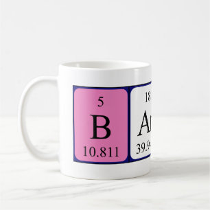Namen-Tasse periodischer Tabelle Barbaras Kaffeetasse