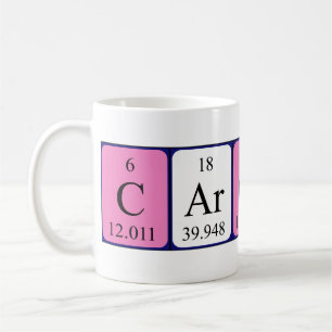 Namen-Tasse periodischer Tabelle Carolinas Kaffeetasse