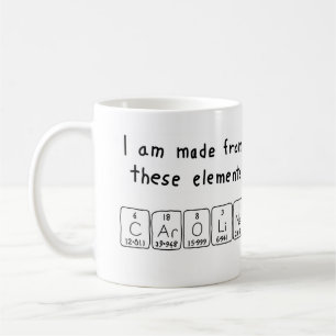 Namen-Tasse periodischer Tabelle Caroline Kaffeetasse
