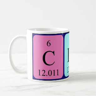 Namen-Tasse periodischer Tabelle Claras Kaffeetasse