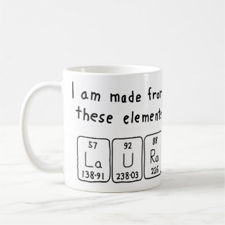 Namen-Tasse periodischer Tabelle Laura Kaffeetasse