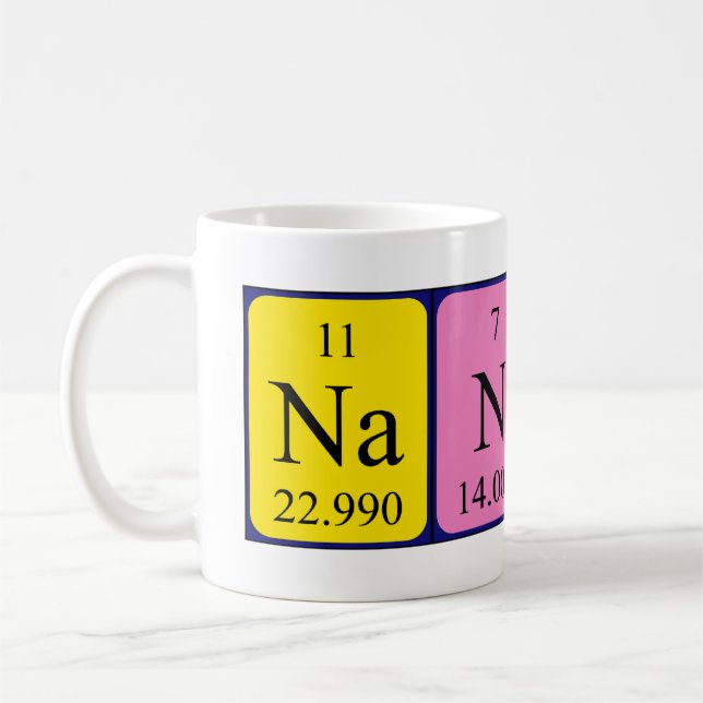 Namen-Tasse periodischer Tabelle Nancys Kaffeetasse (Links)