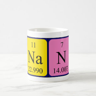 Namen-Tasse periodischer Tabelle Nans Kaffeetasse