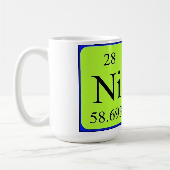 Namen-Tasse periodischer Tabelle Nicos Kaffeetasse (Links)