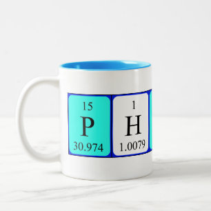 Namen-Tasse periodischer Tabelle Philip Zweifarbige Tasse