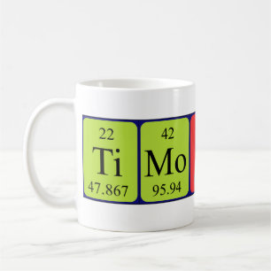 Namen-Tasse periodischer Tabelle Timothys Kaffeetasse