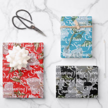 Namen von Christ Wrapping Paper Sheets 19" x 29"