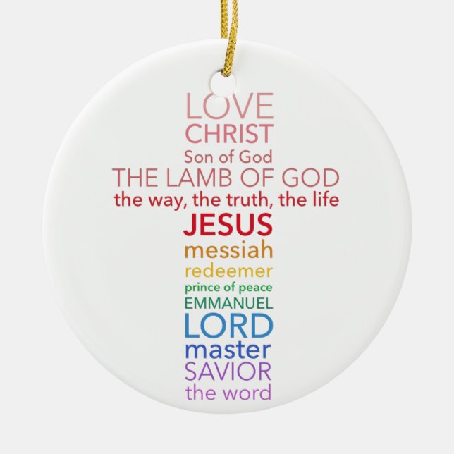 Namen von Jesus-Kreuz Keramikornament (Vorne)