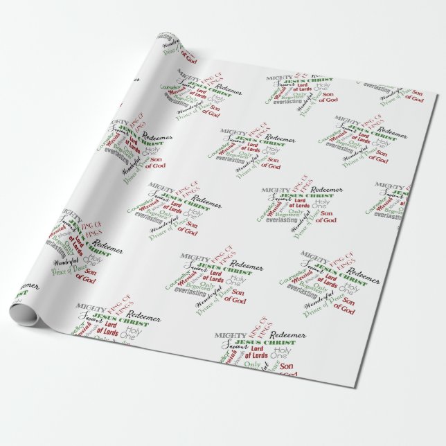 Namen von Jesus Weihnachts Wrapping Papier GRGB Geschenkpapier (Ungerollt)