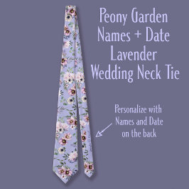 Namen von Peony Garden + Date Lavender Wedding Krawatte
