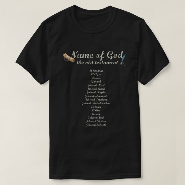 Namen von Yahweh YHWH-Gott Inspiration Christlich T-Shirt (Design vorne)