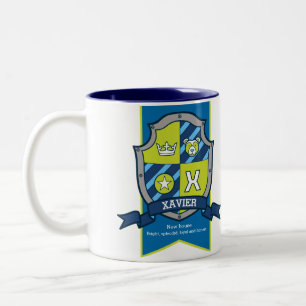 Namenbedeutung des blauen Grüns des Wappen Zweifarbige Tasse