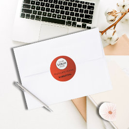 Namensaufkleber für Red Employee Runder Aufkleber