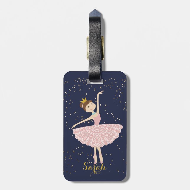 Namensballerina Gepäckanhänger (Rückseite vertikal)