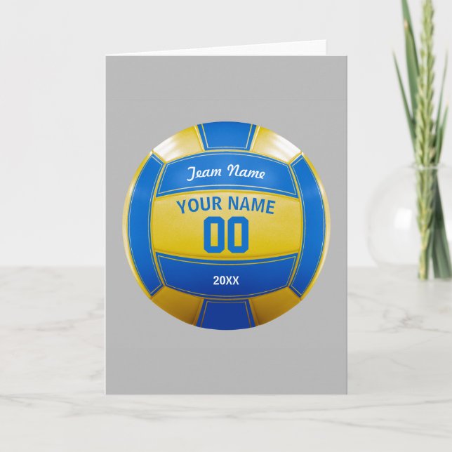 Namensdas jahr-Team des Volleyball-Spielers blau Karte (Vorderseite)