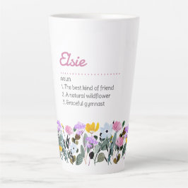 Namensdefinition mit einfacher Wildblume Milchtasse