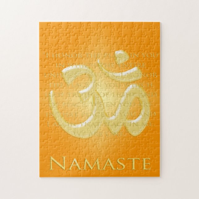 Namensdefinition mit Om-Symbol - auf Orange (Vertikal)