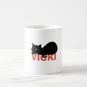 Namensentwurf mit Katzenelement Kaffeetasse