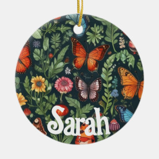 Namensgartendekoration - Schmetterling Keramik Ornament