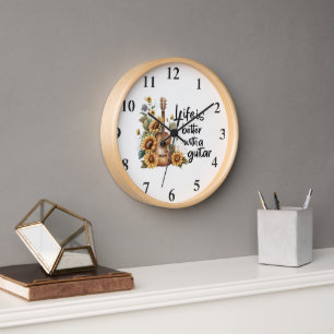 Namensgitarre mit Sonnenblume anpassen Uhr