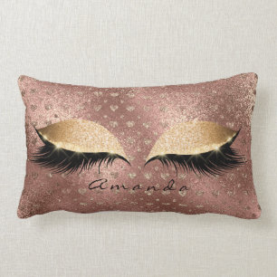 Namensherzen Prinzessin-Rose Gold Glitter Lashes Lendenkissen