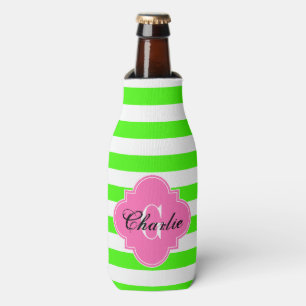 NamensInit Monogramm Limoner grüner weißer Horiz Flaschenkühler