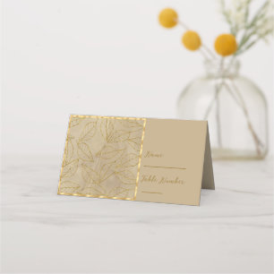 Namenskarte für Gold und Braun, eingeklemmt Platzkarte
