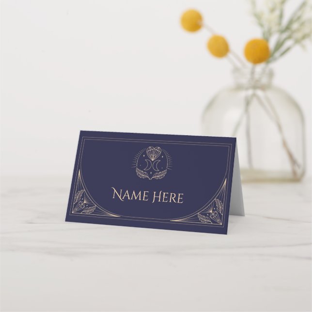 Namenskarten Hochzeitssemble Tarot Moon Mystic Platzkarte (Vorderseite)