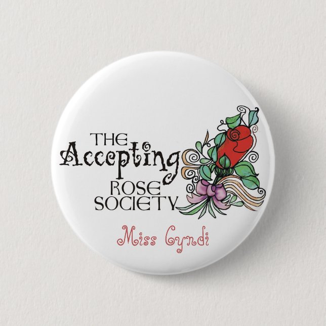 Namensknopf - die annehmende Rosen-Gesellschaft Button (Vorderseite)