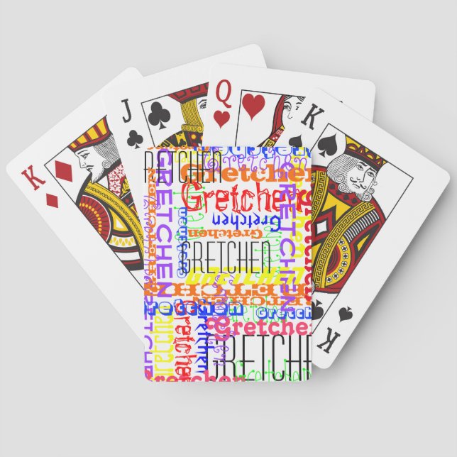 Namenskollage Personalisiert Spielkarten (Rückseite)