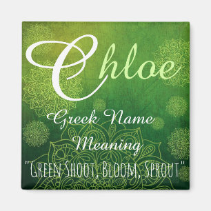 Namensmagnet: Chloe, Sprössling, Blüte Magnet