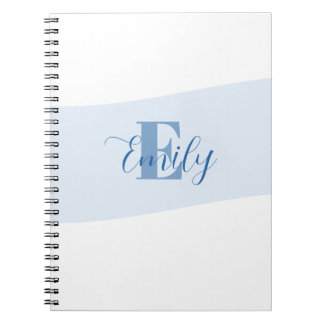 Namensmonogramm Retro Blau Notizblock
