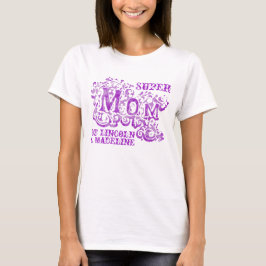 Namenspitze der SuperMama dekorative lila Kinder T-Shirt