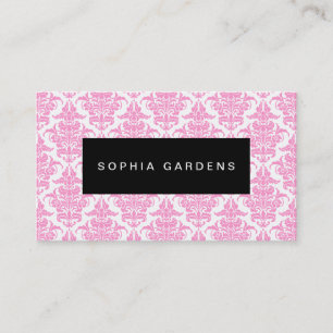 Namensplatte - Damask - Rosa Visitenkarte