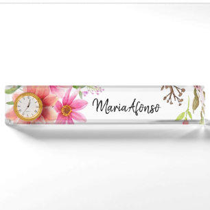 Namensplatte Floral Namensplakette