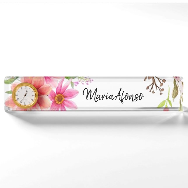 Namensplatte Floral Namensplakette (Vorderseite)