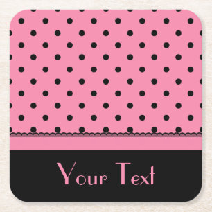 Namensrohr-Socken-Schwarz-Tupfen-Pink Rechteckiger Pappuntersetzer