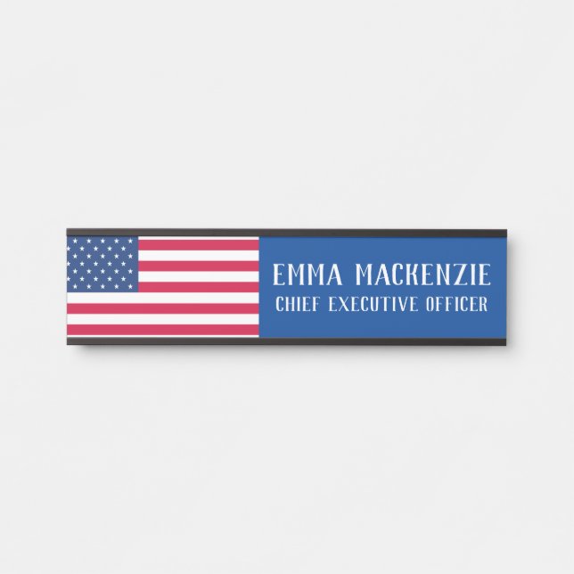 Namensschild des amerikanischen Flaggenbüros (Vorderseite )