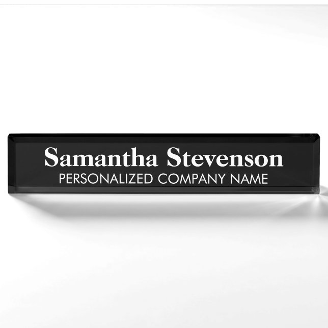 Namensschild des personalisierten Schreibtisches Namensplakette (Vorderseite)