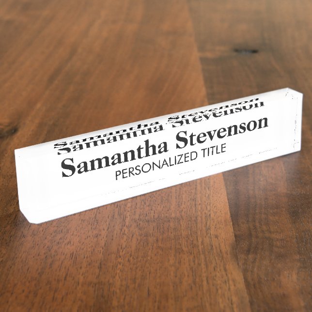 Namensschild des personalisierten Schreibtisches Namensplakette (Seite)