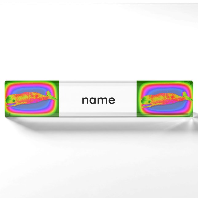 Namensschild des Whalesschreibens Namensplakette (Vorderseite)